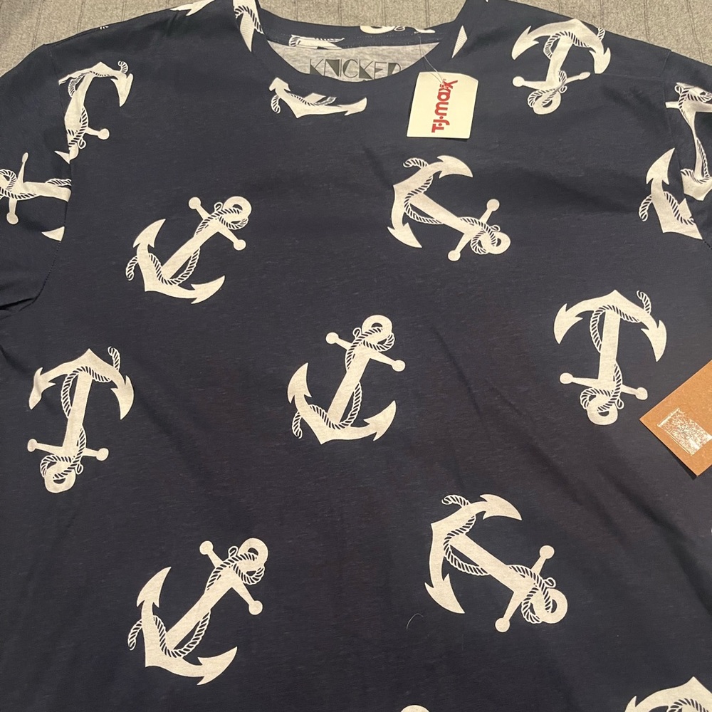 Maritime Anchor Short Sleeve Shirt Size XL